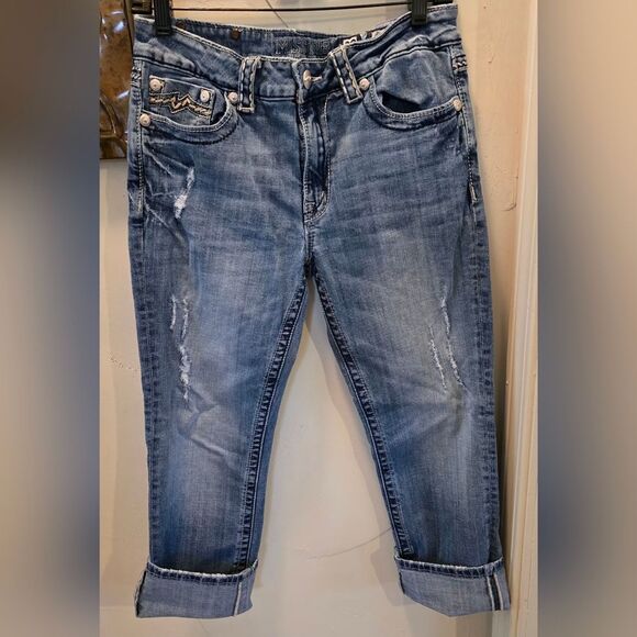 Miss Me Women's Blue Capris 29 - Picture 5 of 7